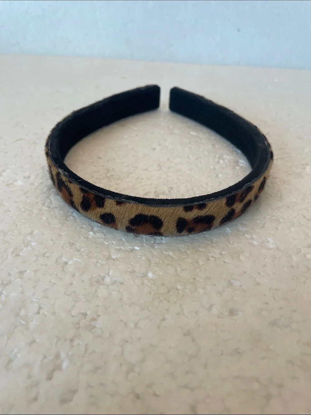 Vintage 90s Slender Leopard Print Calf Headband women’s hair accessory one size